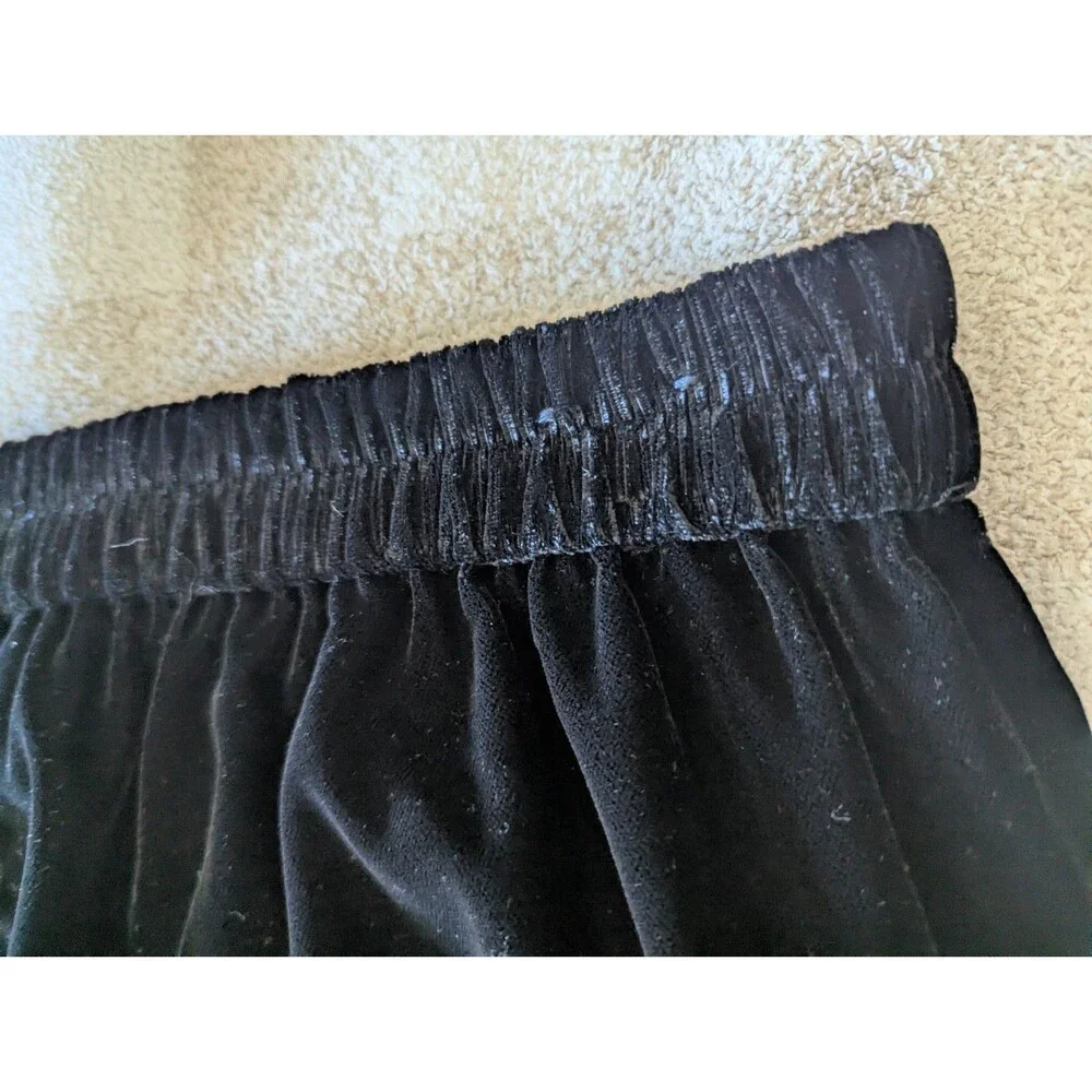 J.Crew Jamie Pant Black Velvet Pull-On Pants Women's Size 4 Elastic Waist Pocket